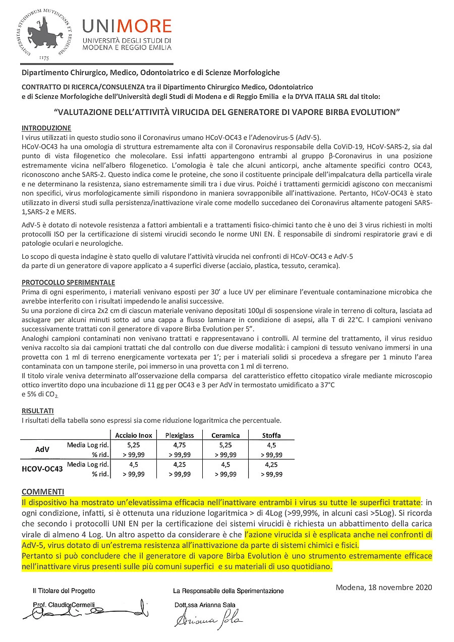 Dyva Italia,sicurezza,Sanificazione, igienizzazione,Birba,evolution,160°,vapore,secco